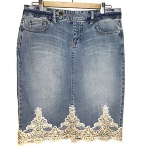 The Limited Jeans embellished denim skirt